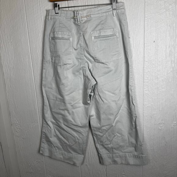 CHINO by Anthropologie Cropped Wide-leg Sky Blue Draw String Pants Size 30 Beach - Picture 5 of 9